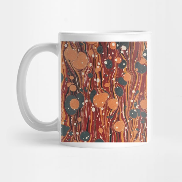 Vintage River's Dream  Brown Yellow Orange Abstract Marble Art by Darksavage